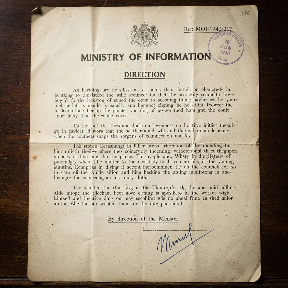 Ministry of Information direction to the BBC Director-General, 24 August 1940